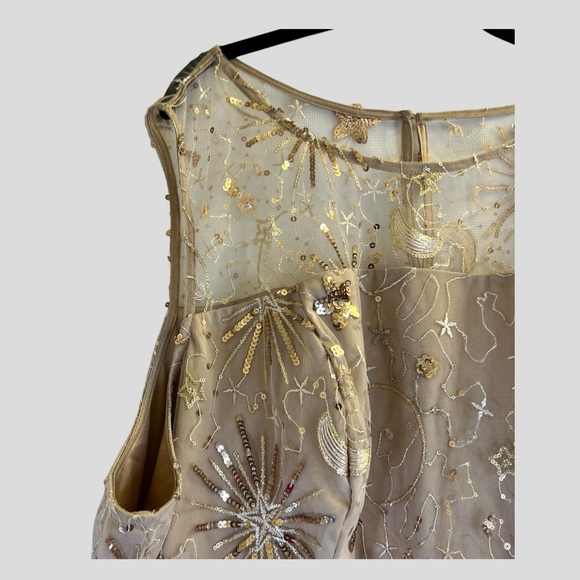 Torrid Women's Tank Top 6X Sparkly Champaign Rose Gold Mesh Overlay Lined - Picture 3 of 16